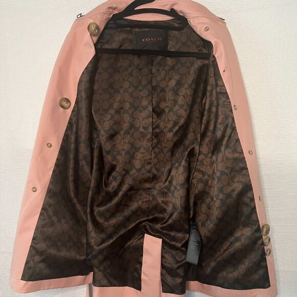 Coach womens Pink trench coat lined Excellent Condition XXS - 0315 - Picture 4 of 9
